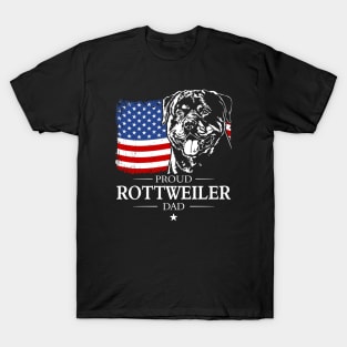 Proud Rottweiler Dad American Flag patriotic Rottie dog T-Shirt